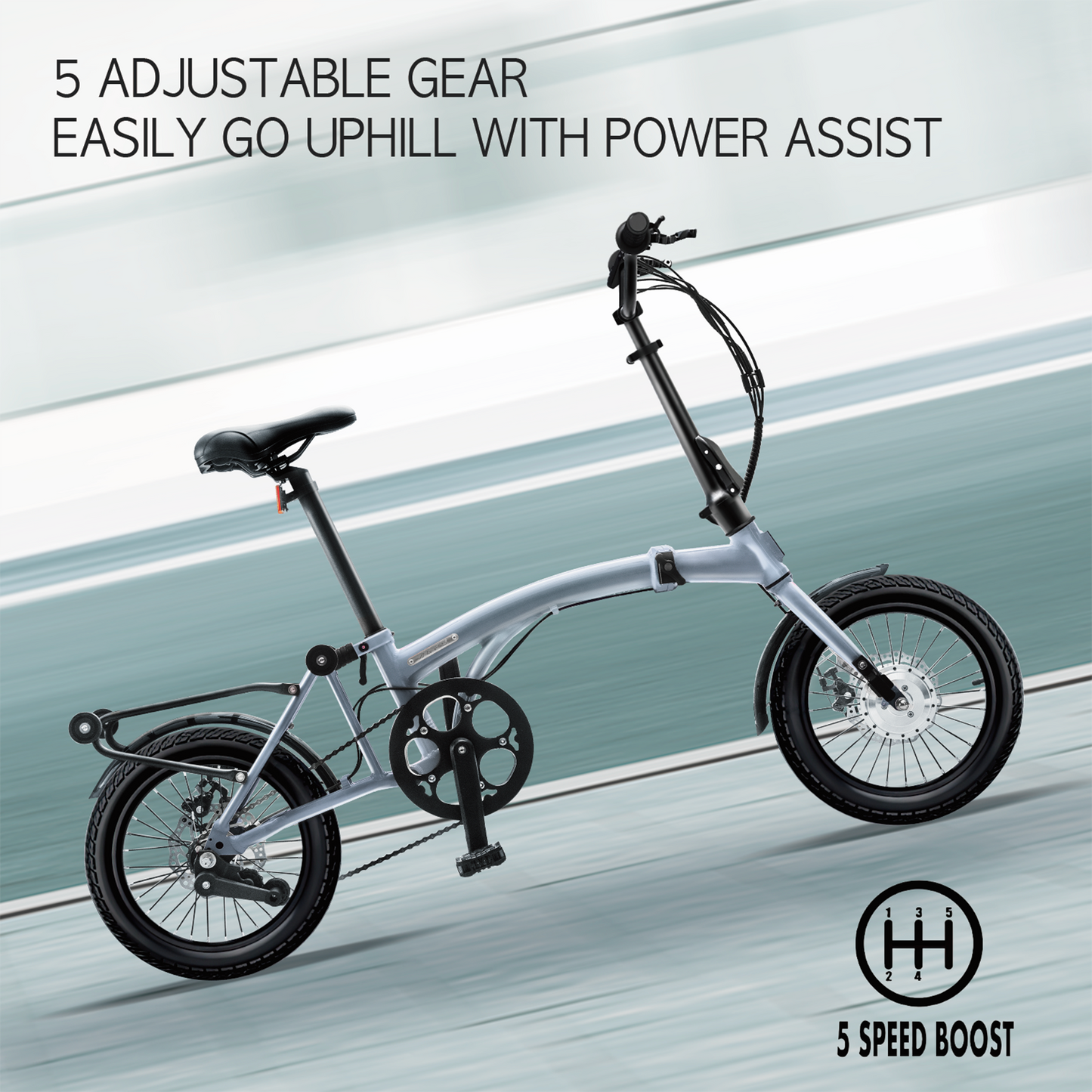 KOOFOLDY ALPS E-bike3 TRI-Folding 3 Gear (Silver)
