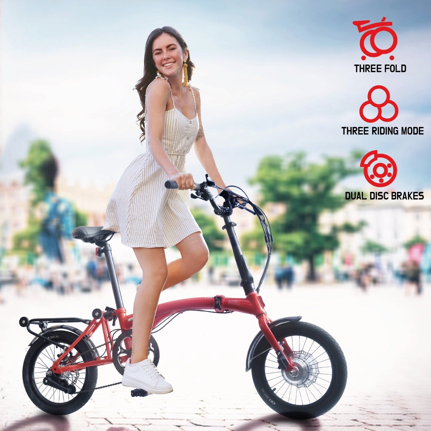 KOOFOLDY ALPS E-bike3 TRI-Folding 3 Gear (Red)