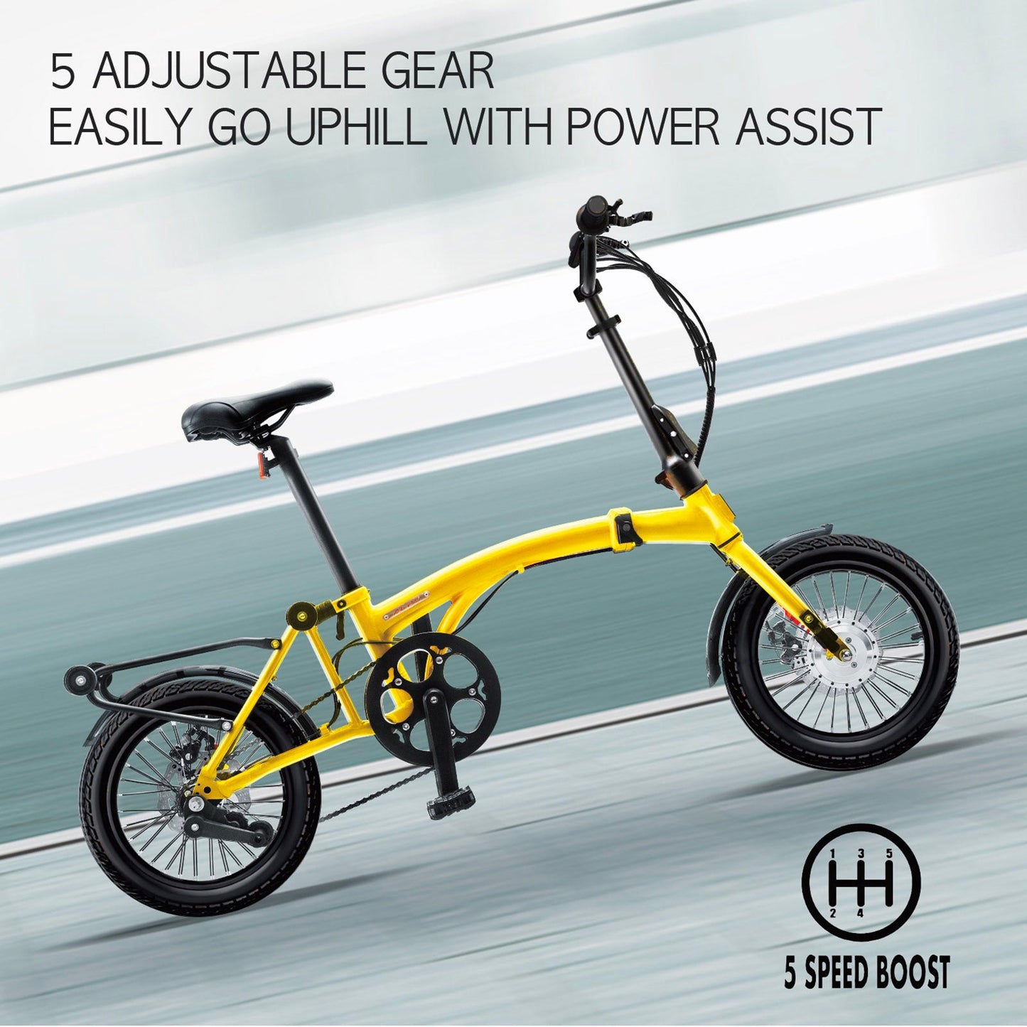KOOFOLDY ALPS E-bike3 TRI-Folding 3 Gear (Yellow)
