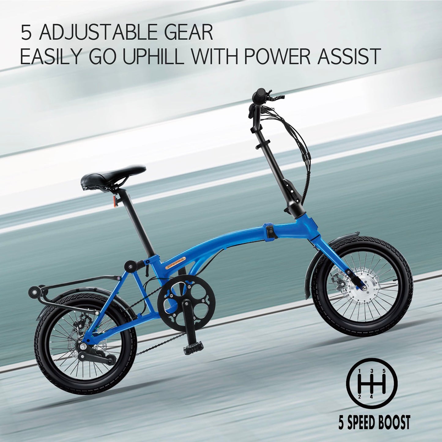 KOOFOLDY ALPS E-bike3 TRI-Folding 3 Gear (Blue)