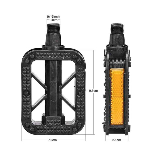 Bicycle Pedal, Durable, Lightweight, Double-Sided Steps, Portable, Includes Reflective Reflector, Left and Right Set