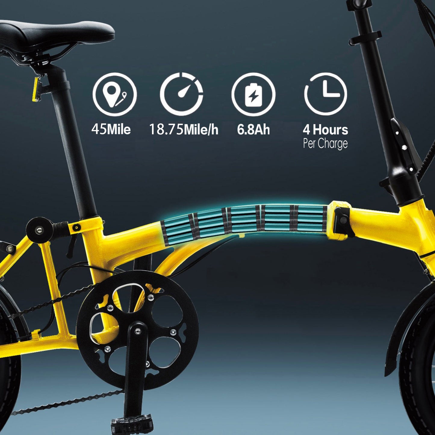 KOOFOLDY ALPS E-bike3 TRI-Folding 3 Gear (Yellow)