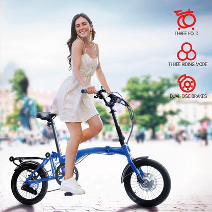 KOOFOLDY ALPS  E-bike3 TRI-Folding 3 Gear (Blue)