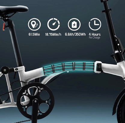 (Open Box-Like New) KOOFOLDY ALPS 3  E-bike TRI-Folding 3 Gear (White)