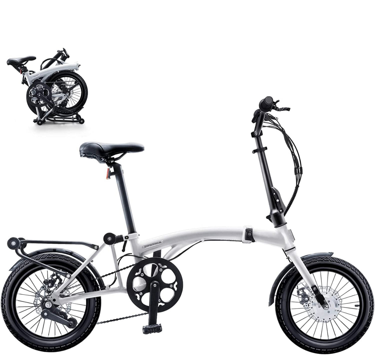 (Open Box-Like New) KOOFOLDY ALPS 3  E-bike TRI-Folding 3 Gear (White)