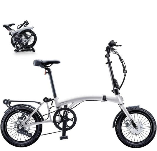 (Open Box-Like New) KOOFOLDY ALPS 3  E-bike TRI-Folding 3 Gear (White)