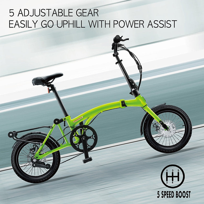 electric bicycle uphill KOOFOLDY ALPS 3 E-bike TRI-Folding 3 Gear (Green) – ALPSVELO